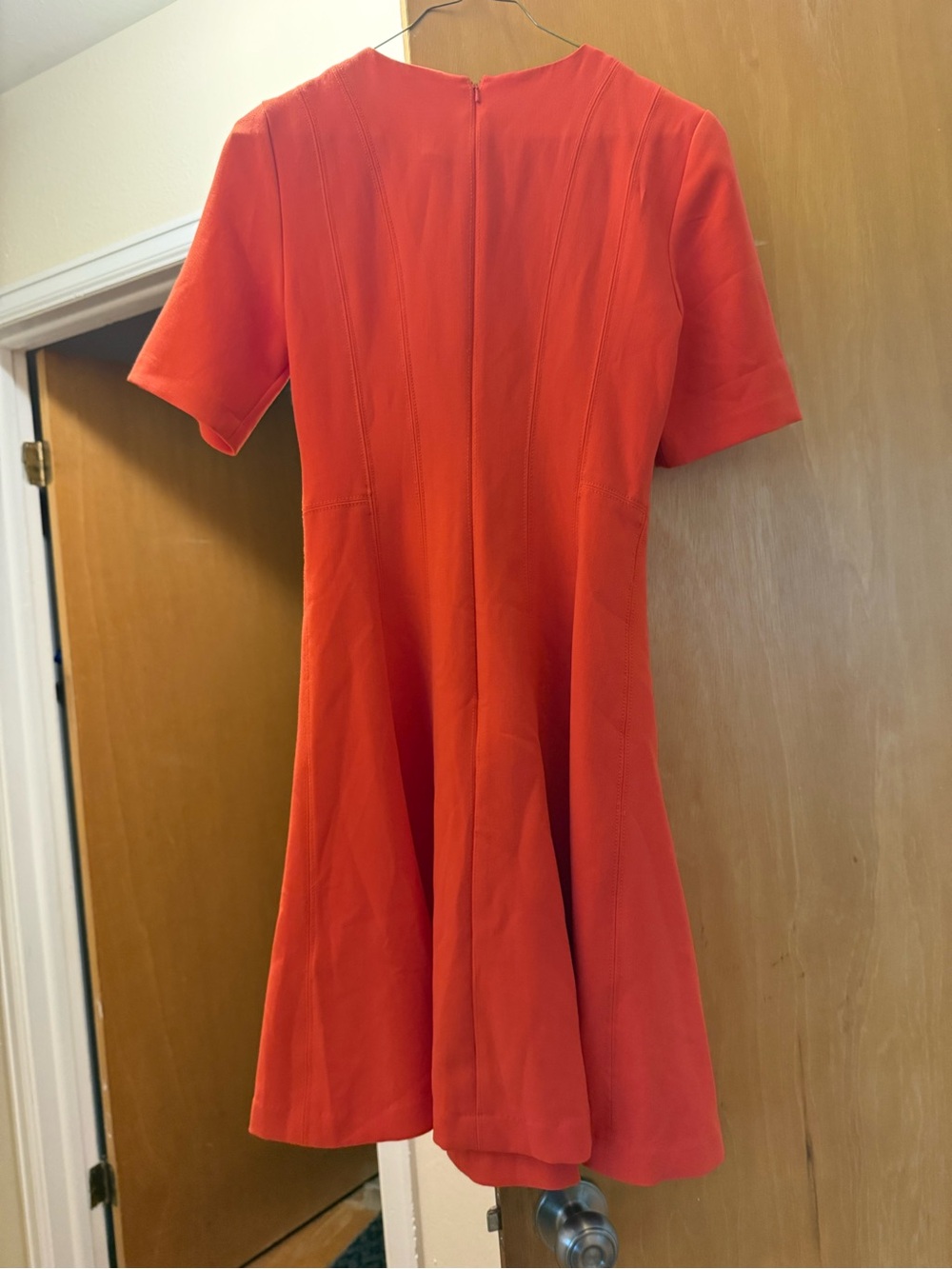 Banana Republic Bright Orange Short-Sleeve Fit & Flare Mini Dress